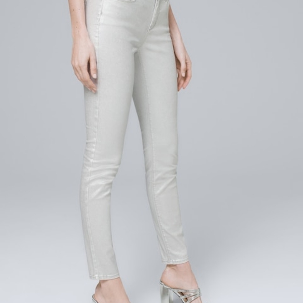NWT WHBM Skinny Metallic Jeans
